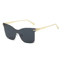 Elegant Hip-Hop Lady Solid Color PC UV400 Protection Cat Eye Frameless Glasses main image 5
