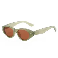 Casual Style Basic Lady Solid Color PC UV400 Protection Cat Eye Full Frame Glasses sku image 4