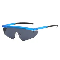 Elegant Lady Solid Color PC UV400 Protection Special-Shaped Mirror Half Frame Glasses main image 4