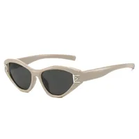 Elegant Hip-Hop Lady Solid Color PC UV400 Protection Special-Shaped Mirror Full Frame Glasses sku image 4