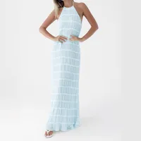 Spring And Summer Hot Women's Sexy Fashion Neck Strap Pleated Lace Vacation Style Dress main image 4