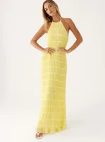 Spring And Summer Hot Women's Sexy Fashion Neck Strap Pleated Lace Vacation Style Dress sku image 2