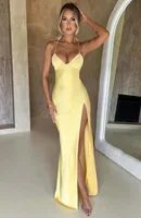 Summer New  Spice Girls  Suspenders V-neck Satin Split Sexy Backless Long Dress Dress Dress sku image 21