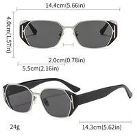 Casual Solid Color Ac Gradient Tinted Lenses Square Full Frame Glasses main image 2