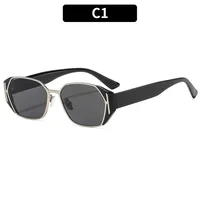 Casual Solid Color Ac Gradient Tinted Lenses Square Full Frame Glasses sku image 1