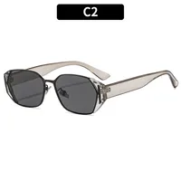 Casual Solid Color Ac Gradient Tinted Lenses Square Full Frame Glasses sku image 2