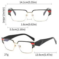 Casual Solid Color Ac Square Full Frame Glasses main image 2