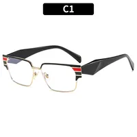 Casual Solid Color Ac Square Full Frame Glasses sku image 1