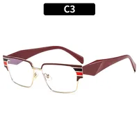 Casual Solid Color Ac Square Full Frame Glasses sku image 3