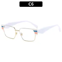 Casual Solid Color Ac Square Full Frame Glasses sku image 6