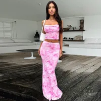 Holiday Travel Women's Elegant Vacation Sexy Flower Spandex Polyester Skirt Co-ord Set Shorts Sets main image 1