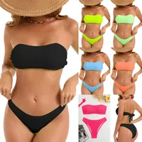Women's Solid Color 2 Pieces Set Swimwear main image 1