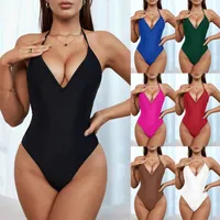 Women's Sexy Beach Solid Color 1 Piece One Piece Swimwear main image 1