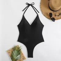 Women's Sexy Beach Solid Color 1 Piece One Piece Swimwear main image 4