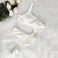 Women's Sexy Beach Stripe Hollow Out 1 Piece One Piece Swimwear main image 2