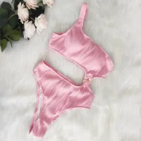 Women's Sexy Beach Stripe Hollow Out 1 Piece One Piece Swimwear main image 4