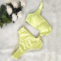 Women's Sexy Beach Stripe Hollow Out 1 Piece One Piece Swimwear main image 5