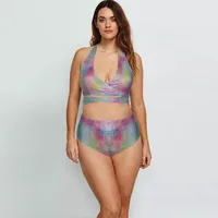 Women's Printing Snakeskin Sequins 3 Pieces Set Swimwear main image 2
