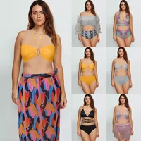Women's Printing Snakeskin Sequins 3 Pieces Set Swimwear main image 1