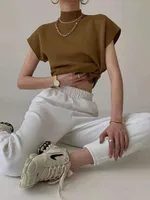 Women's T-shirt Short Sleeve T-Shirts Casual Elegant Solid Color sku image 3