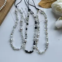 Artificial Crystal Artificial Pearl Plastic Irregular Elegant Sweet Mobile Phone Lanyard Phone Cases main image 1