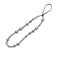 Artificial Crystal Artificial Pearl Plastic Irregular Elegant Sweet Mobile Phone Lanyard Phone Cases main image 2