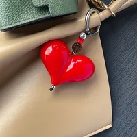 Alloy Resin Heart Shape Cute Bag Pendant Mobile Phone Pendant Keychain Phone Cases sku image 1