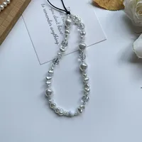 Artificial Crystal Artificial Pearl Plastic Irregular Elegant Sweet Mobile Phone Lanyard Phone Cases main image 5