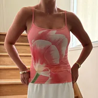 Women's Camisole Sleeveless T-Shirts Sexy Streetwear Contrast Binding Floral main image 3