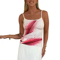Women's Camisole Sleeveless T-Shirts Sexy Streetwear Contrast Binding Floral main image 5