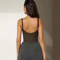 Foreign Trade New Arrival Hot Sale Sleeveless Low U-Neck Strap Versatile Beauty Back  Spring/Summer Fashion Camisole Top main image 4