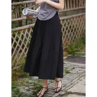 Rongtai Heavy Industry Gradient Organ Pleat Texture Wood-ear Edge Loosening Waist A- Shape Skirt Women's Spring And Summer  New main image 3