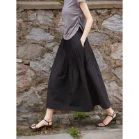 Rongtai Heavy Industry Gradient Organ Pleat Texture Wood-ear Edge Loosening Waist A- Shape Skirt Women's Spring And Summer  New main image 4