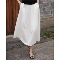 Rongtai Heavy Industry Gradient Organ Pleat Texture Wood-ear Edge Loosening Waist A- Shape Skirt Women's Spring And Summer  New sku image 3