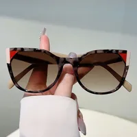 Elegant Streetwear Color Block PC UV400 Protection Cat Eye Full Frame Glasses main image 9