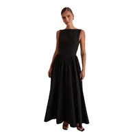 New Spring And Summer   Foreign Trade Women's Clothing  Backless Pleated Solid Color Sleeveless Dress Women main image 5
