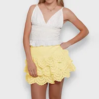 Spring And Summer New Fashion Hollow Cake Skirt Stitching Solid Color All-match High-end Skirt main image 2