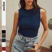 Designed   Spring And Summer New Explosions Y2K Solid Color Slim Fit Thread Sleeveless Outer Wear Vest Top Women main image 1