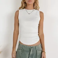 Designed   Spring And Summer New Explosions Y2K Solid Color Slim Fit Thread Sleeveless Outer Wear Vest Top Women main image 3