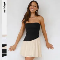 Foreign Trade New Products Hot-selling  Women's Temperament Strapless Stitching Contrast Color Slim-fit High-end Dress main image 1