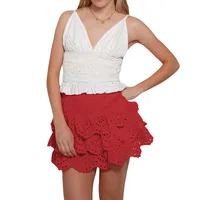 Spring And Summer New Fashion Hollow Cake Skirt Stitching Solid Color All-match High-end Skirt main image 5