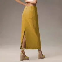 American Style Retro Straight Long Dress Autumn High-end Sense Pocket Skirt Commuter Style Solid Color Elegant Casual Workwear Skirt main image 3