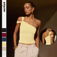 Summer New Sexy Spice Girl  Irregular Collar Fashionable Short Navel Design Sense Vest Top For Women main image 1