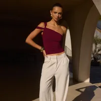 Summer New Sexy Spice Girl  Irregular Collar Fashionable Short Navel Design Sense Vest Top For Women sku image 13