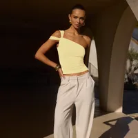Summer New Sexy Spice Girl  Irregular Collar Fashionable Short Navel Design Sense Vest Top For Women sku image 24