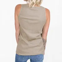 Summer New  Knitted Sleeveless Women's  Pit Strip Elegant Commuter Style Button Top  Vest Women main image 4