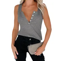 Summer New  Knitted Sleeveless Women's  Pit Strip Elegant Commuter Style Button Top  Vest Women main image 5
