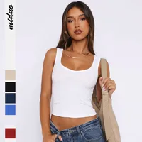 Sexy Sleeveless Navel Y2K Short  Women's Slim-fit Solid Color Hot Girl Summer Vest Threaded Top main image 1