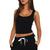 Sexy Sleeveless Navel Y2K Short  Women's Slim-fit Solid Color Hot Girl Summer Vest Threaded Top main image 5