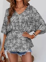 Women's Blouse Half Sleeve Blouses Casual Printing main image 1